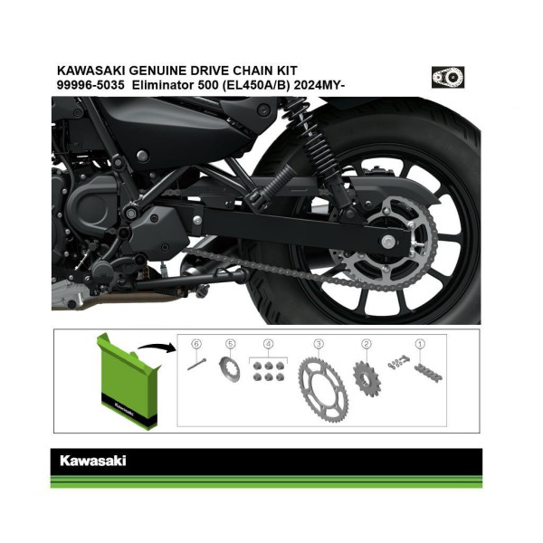 Kawasaki Genuine chain and sprocket kit